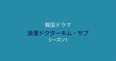 ユ・ヨンソクに惹かれて見た韓ドラ『浪漫ドクターキム・サブ』シーズン1